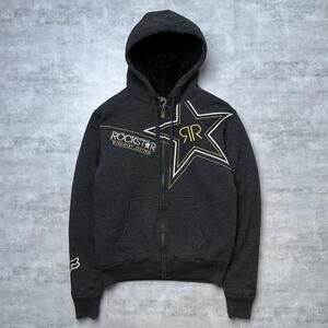 Y2K Rockstar Energy Drink Fox Racing zip up hoodie jacket